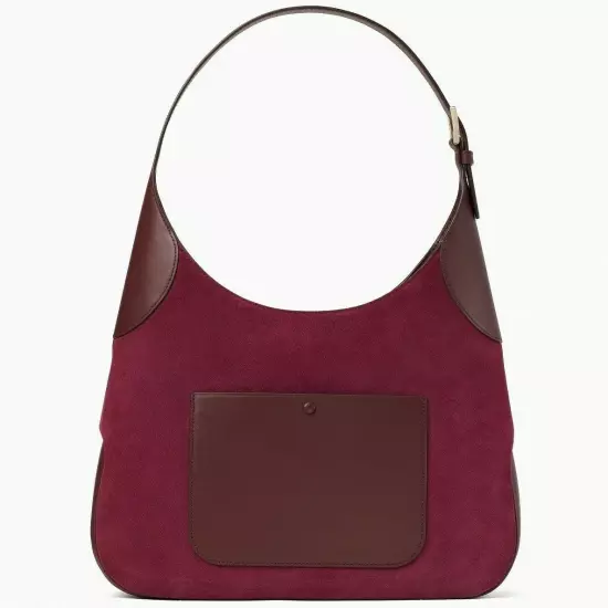 Kate Spade Aster Purple Suede Burgundy Leather Shoulder Bag WKR00565 NWT $399 FS