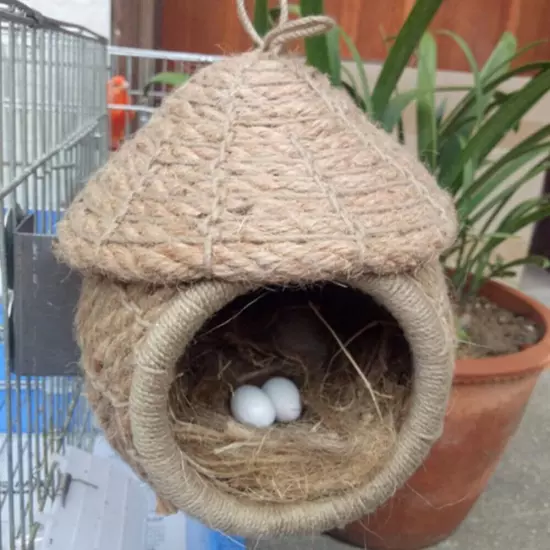 DIY Bird Nesting Material Jute Fiber Shred Nest for Parrot Finch Budgie Decor