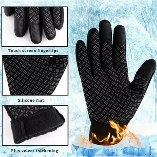 Thermal Windproof Waterproof Winter Gloves Touch Screen Warm Mittens Men Women