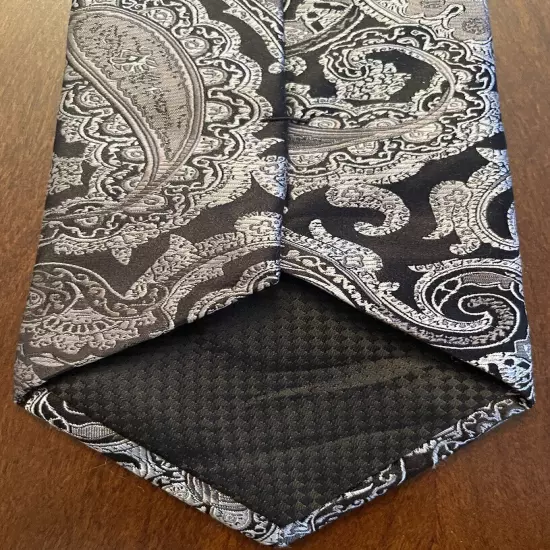 Sean John Black, Gray 100% Silk Men’s Neck Tie L59” W3.50”