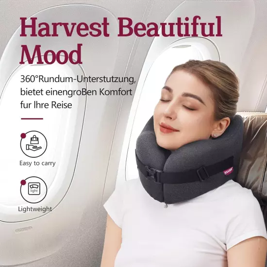 Travel Pillow Vac Compressed Memory Foam Neck Pillow Airplane,Soft and Compatibl