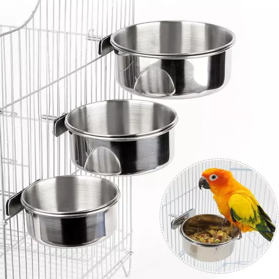 3PCS Bird Feeder for Cage Parakeets Feeder with 3 Different Size, Bird Feeding D