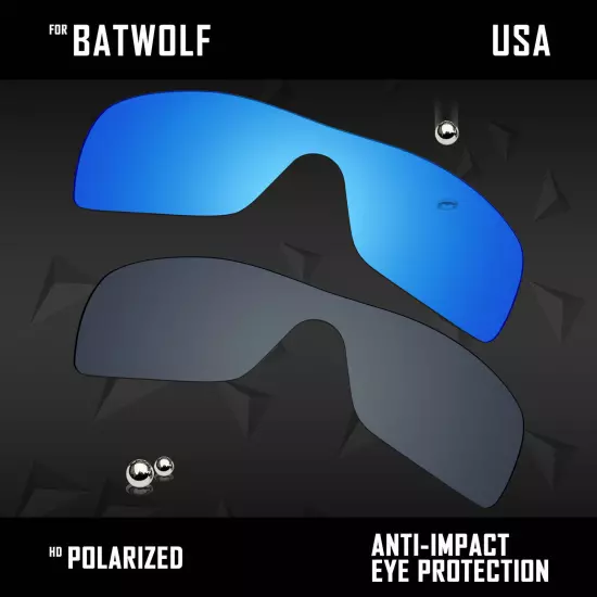 Anti Scratch Polarized Replacement Lenses for-Oakley Batwolf OO9101 Options