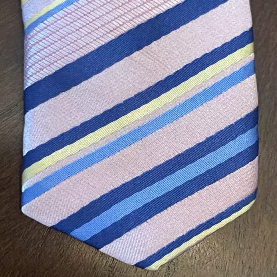 Joe Smith New York Pink Blue 100% Silk Men’s Neck Tie