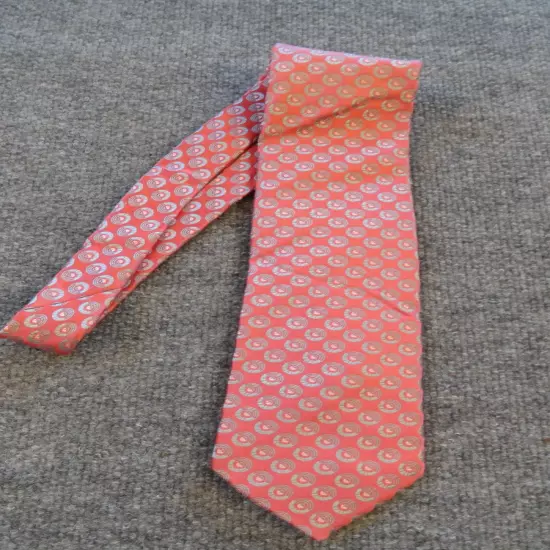 Ted Baker of London Tie Mens 100% Silk Made USA Goemetric on Coral Pink 60 x 3.5