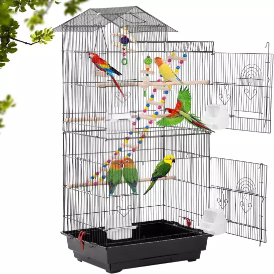 39-Inch Roof Top Large Flight Parrot Bird Cage Accessories Medium Roof Top Larg