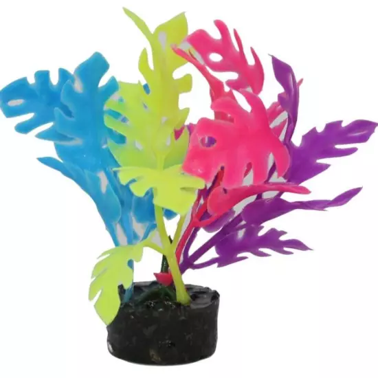 Blue Ribbon Colorburst Florals Multi-colored Philo Leaf Aquarium Ornament