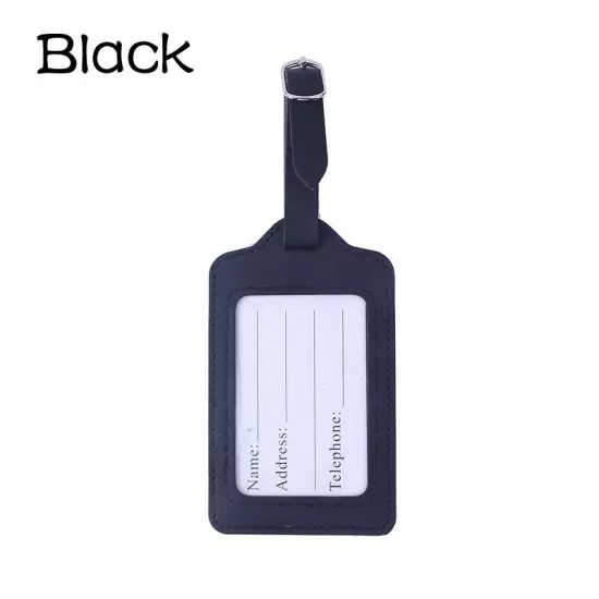 PU Luggage Tag Suitcase Bag Name Address ID Label Office DIY Work Card Supplies