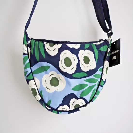 Marimekko Round Mini Shoulder Bag Uniqlo Floral Blue New