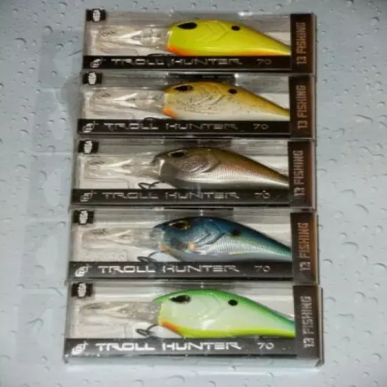 (5) 13 Troll Hunter 70 Lures ~ 11/16 oz - 12 ft.