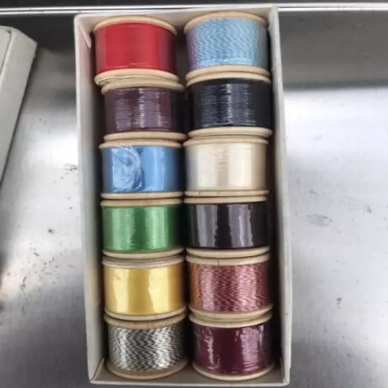 12 vintage Spools Pearsall's Superfine Silk Thread, Fly Tying, mixed lot