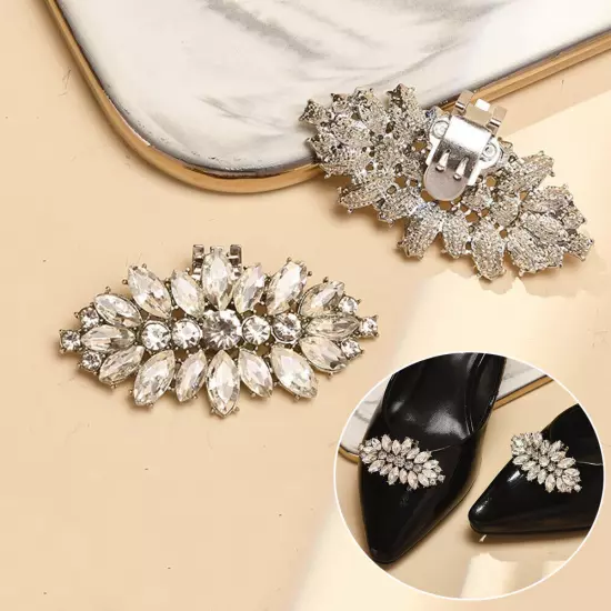 Crystal Shiny Decorative Clips Shoes Decorations Charm Buckle Shoe Clips