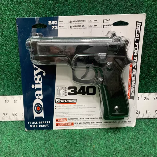 Daisy Powerline 340 BB Pistol, .177 Cal, 240FPS Spring Piston Black