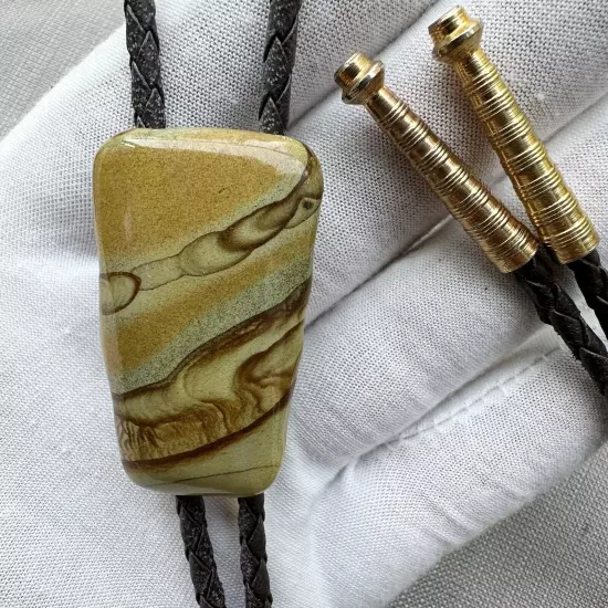 Vintage Picture Jasper Western Bolo Tie