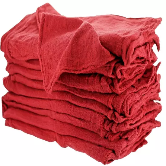 500 INDUSTRIAL A-GRADE SHOP RAGS / CLEANING TOWELS RED