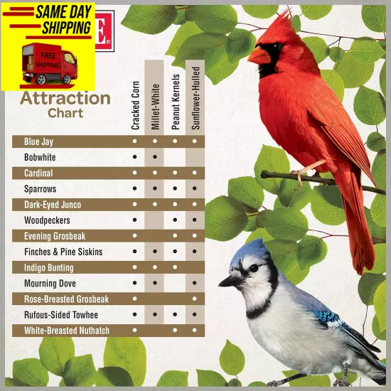 Kaytee Wild Bird Ultimate No Mess Wild Bird Food Seed for Cardinals, Finches, Ch