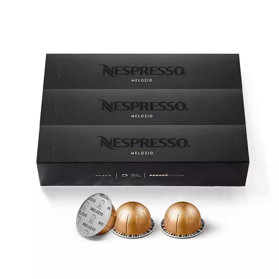 Nespresso Capsules Vertuo, Melozio, Medium Roast Coffee, 30-Count Coffee Pods, B