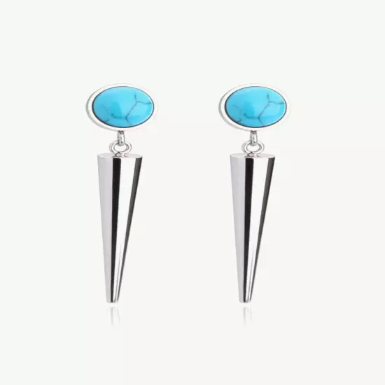 18K Stainless Steel Turquoise Drop Earrings