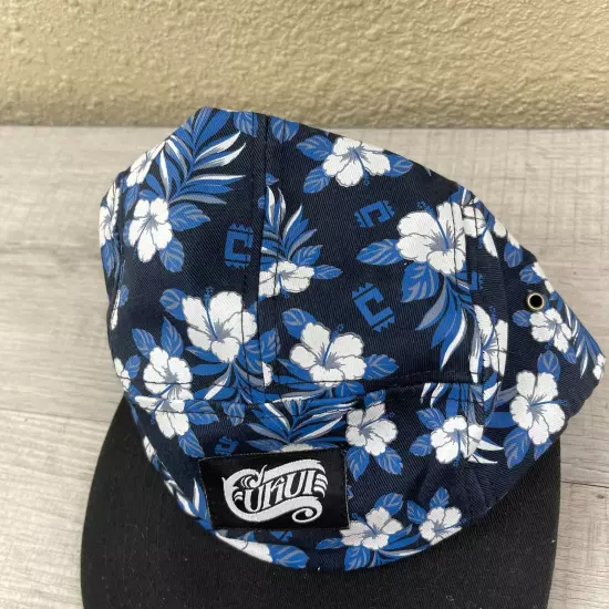 Men's Baseball Cap One Size Black Floral Print Cotton Adjustable Strap Back Hat