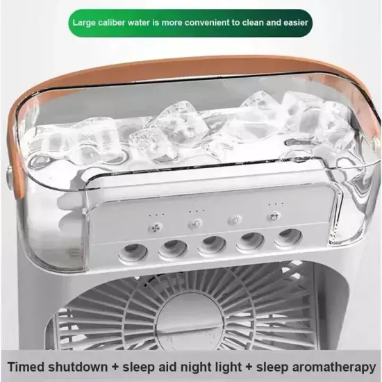 3 in 1 Fan Air Conditioner Household Small Air Cooler LED Night Light Portable H