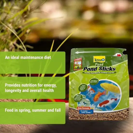 Tetra TetraPond Sticks, Pond Fish Food, for Goldfish and Koi, Premium