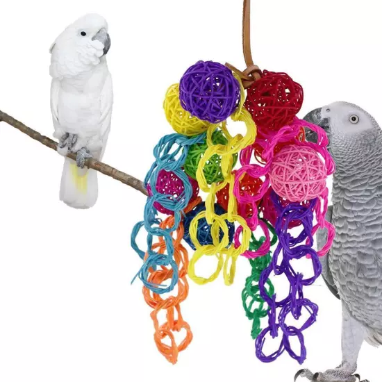 Beautiful Bird Swing Toy Colorful Bird Perch Safe for Macaw Greys Cockatielparas