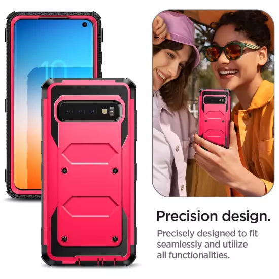 Rose For Samsung Galaxy S10/S10+/S10e Shockproof Rugged Case Cover / Belt Clip