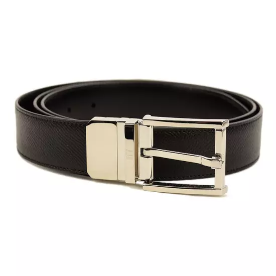 DUNHILL Mens Black CADOGAN Reversible Leather Belt ONE SIZE Italy NWOT