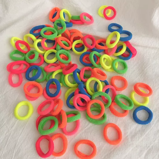 100PCS Mini Small stretchy Endless Elastics Girls kids hair Bobbles Bands