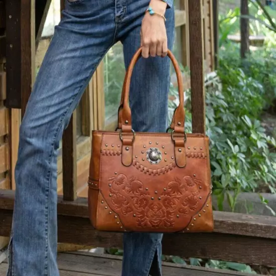 Women Tote Leather Concealed Carry Purse Handle Shoulder Handbag Bag Wallet