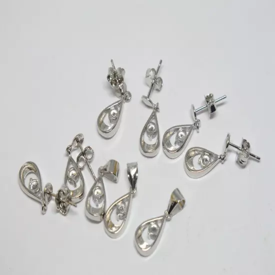 925 STERLING SILVER LADIES EARRINGS & PENDANTS LOT BUNDLE