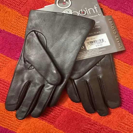 Fownes Bros Touchpoint Nordstrom Cashmere Lined Leather Smart Black Gloves New L