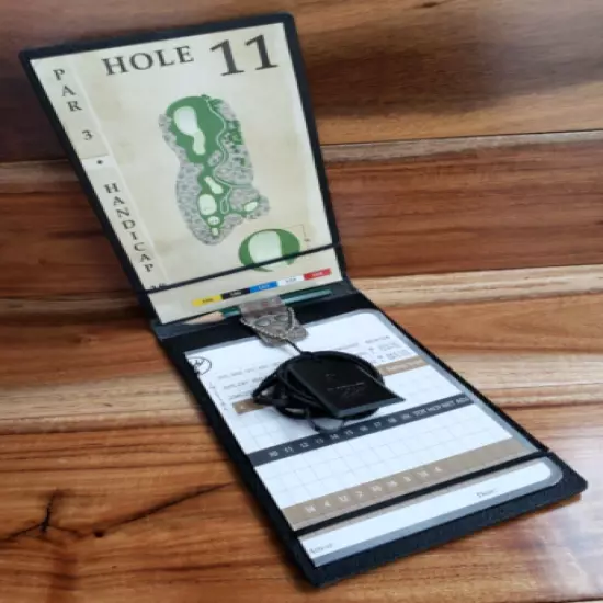 PGA tour Leather golf scorecard yardage book holder wallet Woods USA Handmade