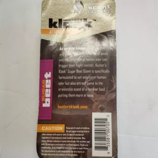 Hunters Kloak Attraction Mist Scent Cartridge Sugar Beet