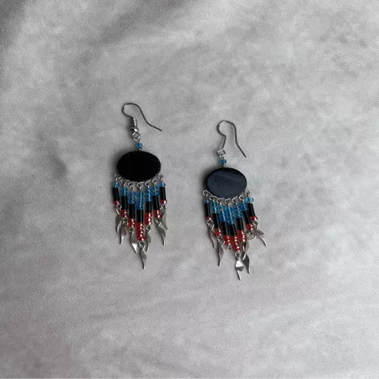 Vintage Turquoise and Silver Tone Earrings Native American