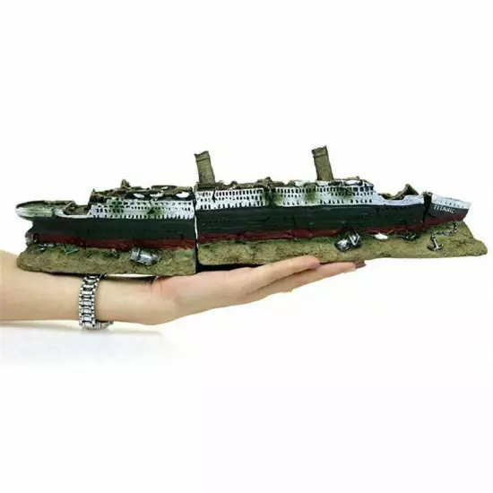 Fish Tank Titanic Model Resin Aquarium Wrecked Boat Ship Decoration