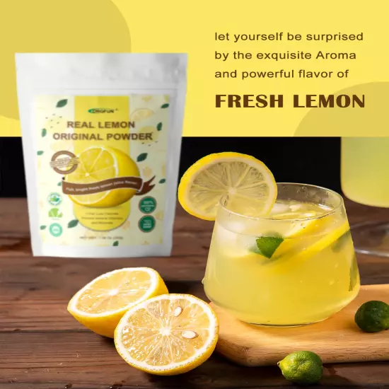 Original Lemon Powder Made with Real Lemons, Freeze Dried Juice Powder, Strong F