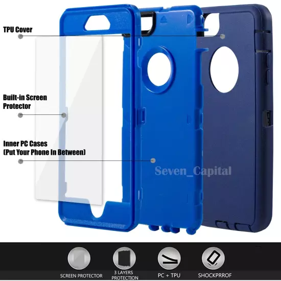 For iPhone 6 7 8 Plus SE 2 3 Protective Shockproof Cover Case + Screen Protector