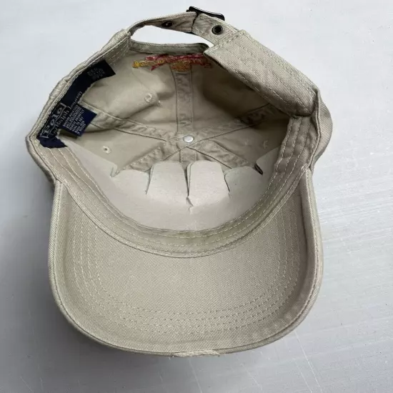 Vintage New Polo Ralph Lauren Hat Mens O/S Embroidered MCMLXVII CROWN Tan Cotton