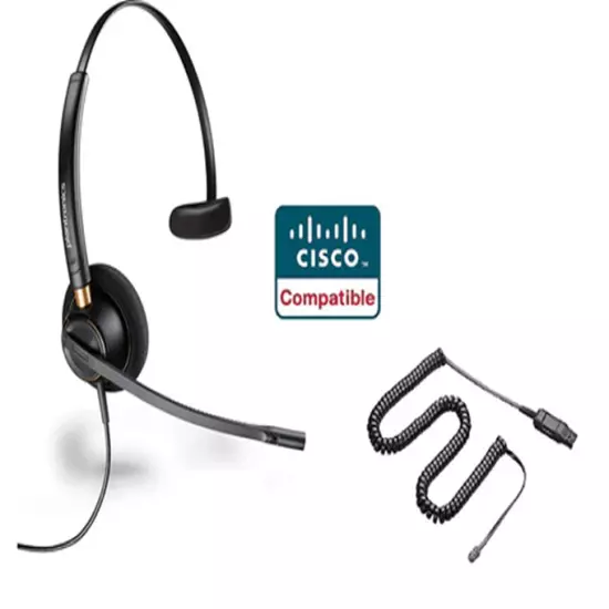 Plantronics Headset EncorePro 510 HW510 HIS phone microphone cisco RJ11 RJ22 HIS