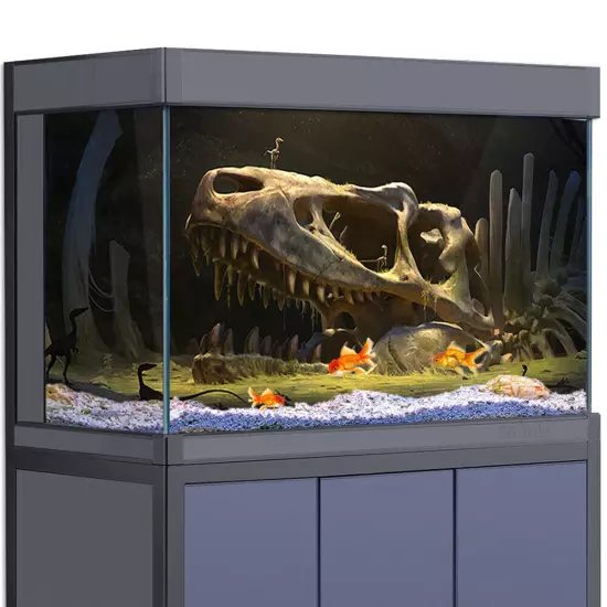 Aquarium Background Sticker, Dinosaur Bones Fossils Fish Tank Decorations Poster