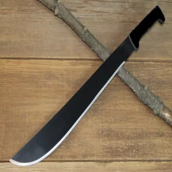 Machete 45cm Black Steel Blade Plastic HD Handle Sheath Survival Bush Camping 