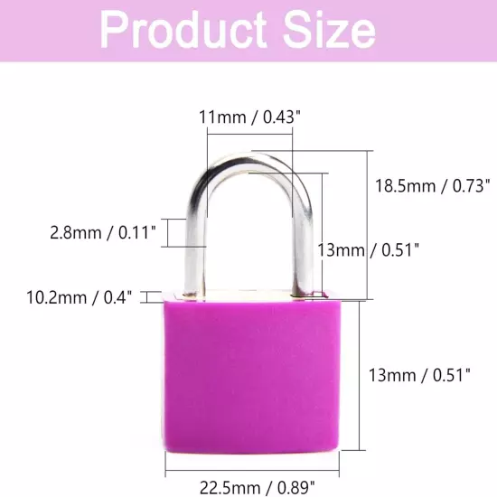 Purple Luggage Locks 6Pcs Suitcase Locks W/ Keys Small Keyed Locker Padlock New