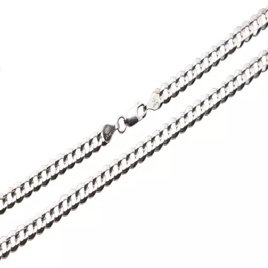 14k Solid White Gold Cuban Link 2mm-8mm Chain Necklace 16"-30"