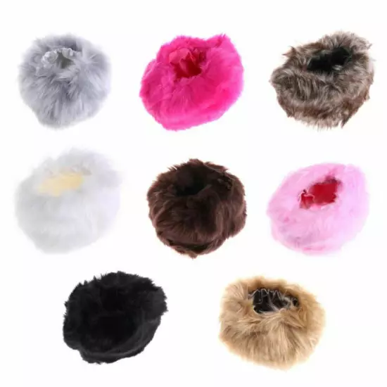 Chic Winter Warm Women Faux Fur Fluffy Elastic Wrist Cuffs Arm Warmer Plush