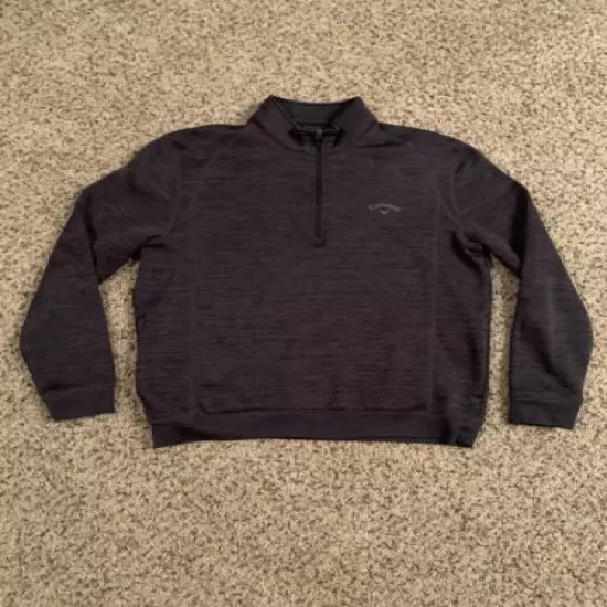 Callaway Golf Quarter Zip Jacket Golfer Black Sweater Heather Size Large 1/4