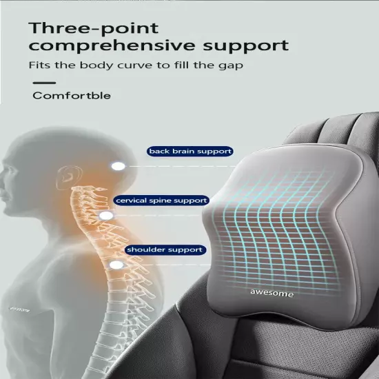 Car Lumbar Back Support Headrest Neck Pillow Lumbar Pillow Universal Neck Pillow