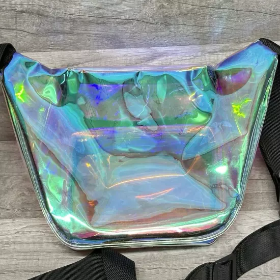 Wododo Women’s Fanny Pack Clear Iridescent Belt Wallet Concert￼