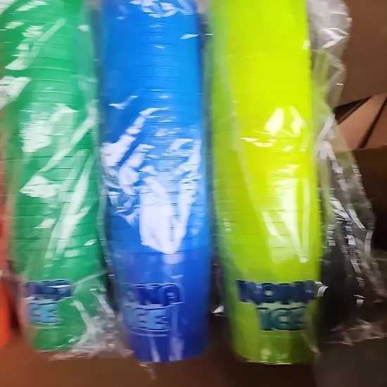 4 Sleeves,25 In Each Kona Ice BPA Free Plastic Cups 16oz 100 PC Total.