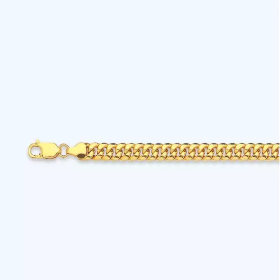 10k Yellow Gold 3mm-7.5mm Miami Cuban Chain Necklace Bracelet Size 7"-30" Hollow